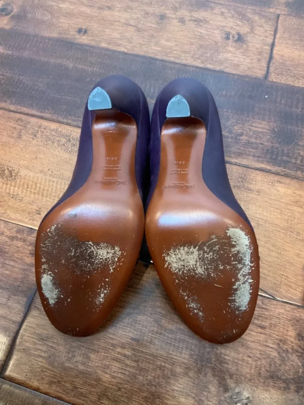Yves Saint Laurent Tassel Toe Dark Berry Leather Heels, Size 8.5 | 38.5 - Picture 7 of 8